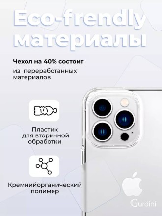 Чехол накладка для iPhone 16 Pro Gurdini Ultra Twin 1 mm с защитой камеры (прозрачный)