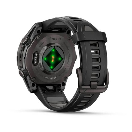 Часы Garmin Fenix 8 AMOLED, 43 mm Sapphire, Carbon Grey DLC Titanium с Black/Pebble Grey