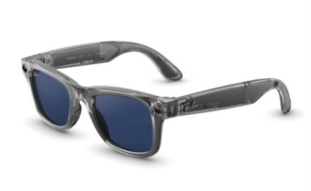 Умные очки Ray-Ban Meta Wayfarer (Gen 2) Shiny Transparent Grey/ Sapphire Transitions (L)
