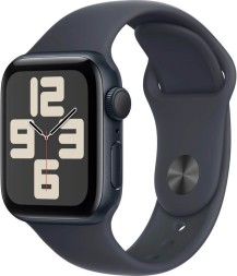 Apple Watch SE 2, 44 мм спортивный ремешок (темная ночь)